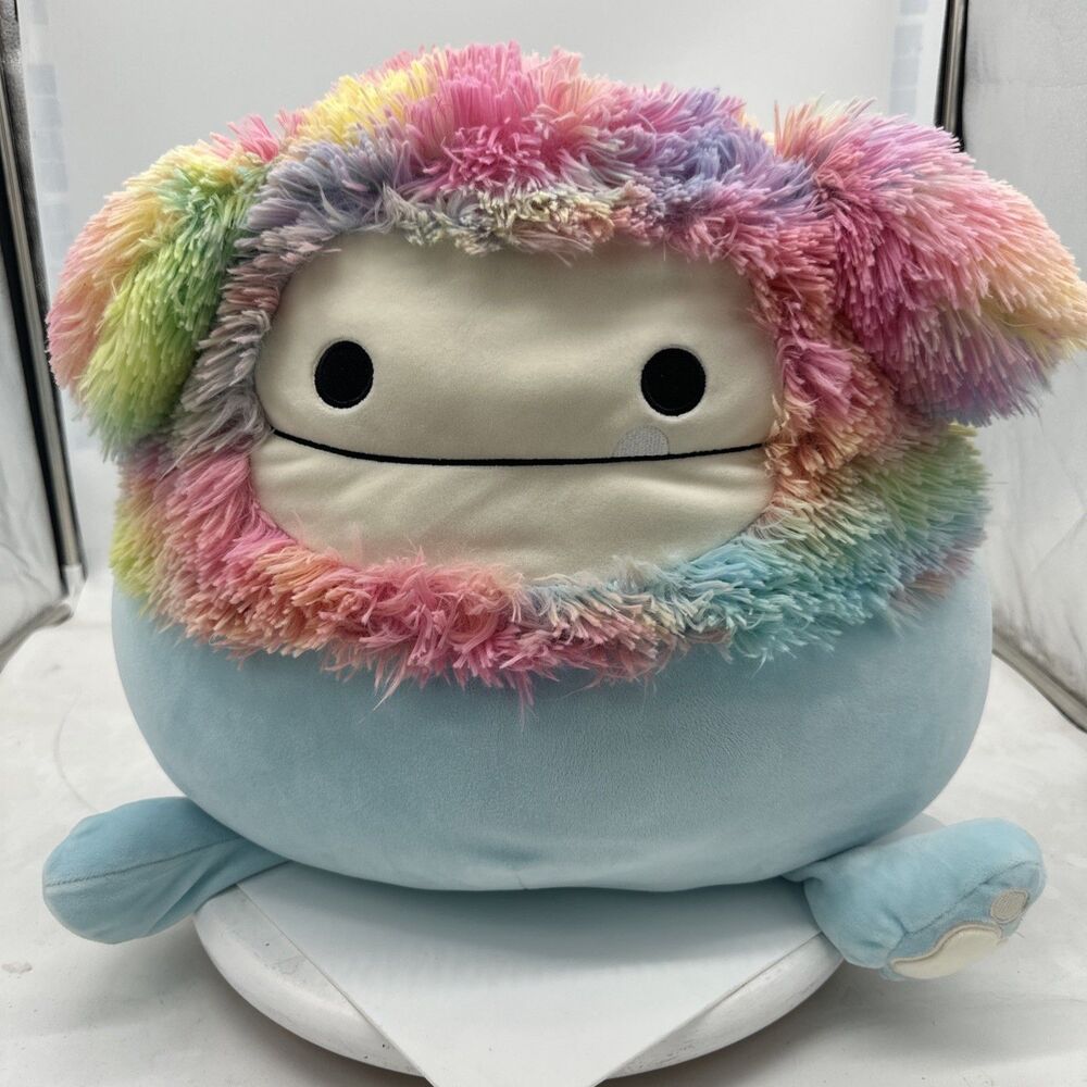 Squishmallow 16" Zozo the Blue Pastel and Rainbow Hair Bigfoot